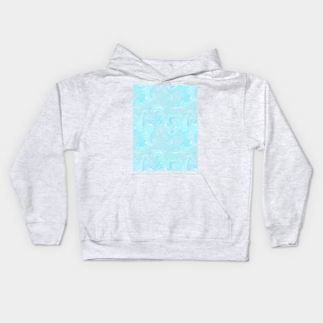 Pastel Blue Silk Marble - Digital Liquid Paint Kids Hoodie by GenAumonier